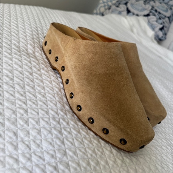 Clergerie Suede Studded Clogs - Picture 3 of 8
